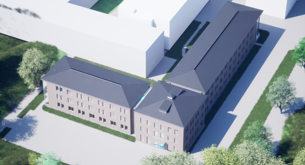 Simulation des SPZ Neubau, Außenansicht