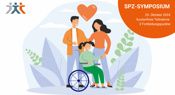 Clipart Eltern mit Tochter die im Rollstuhl sitzt