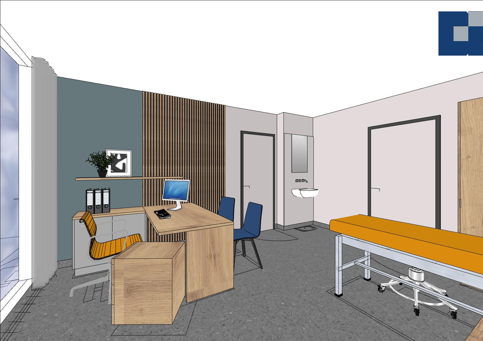 Simulation eines Arztzimmers in der Praxiswelt