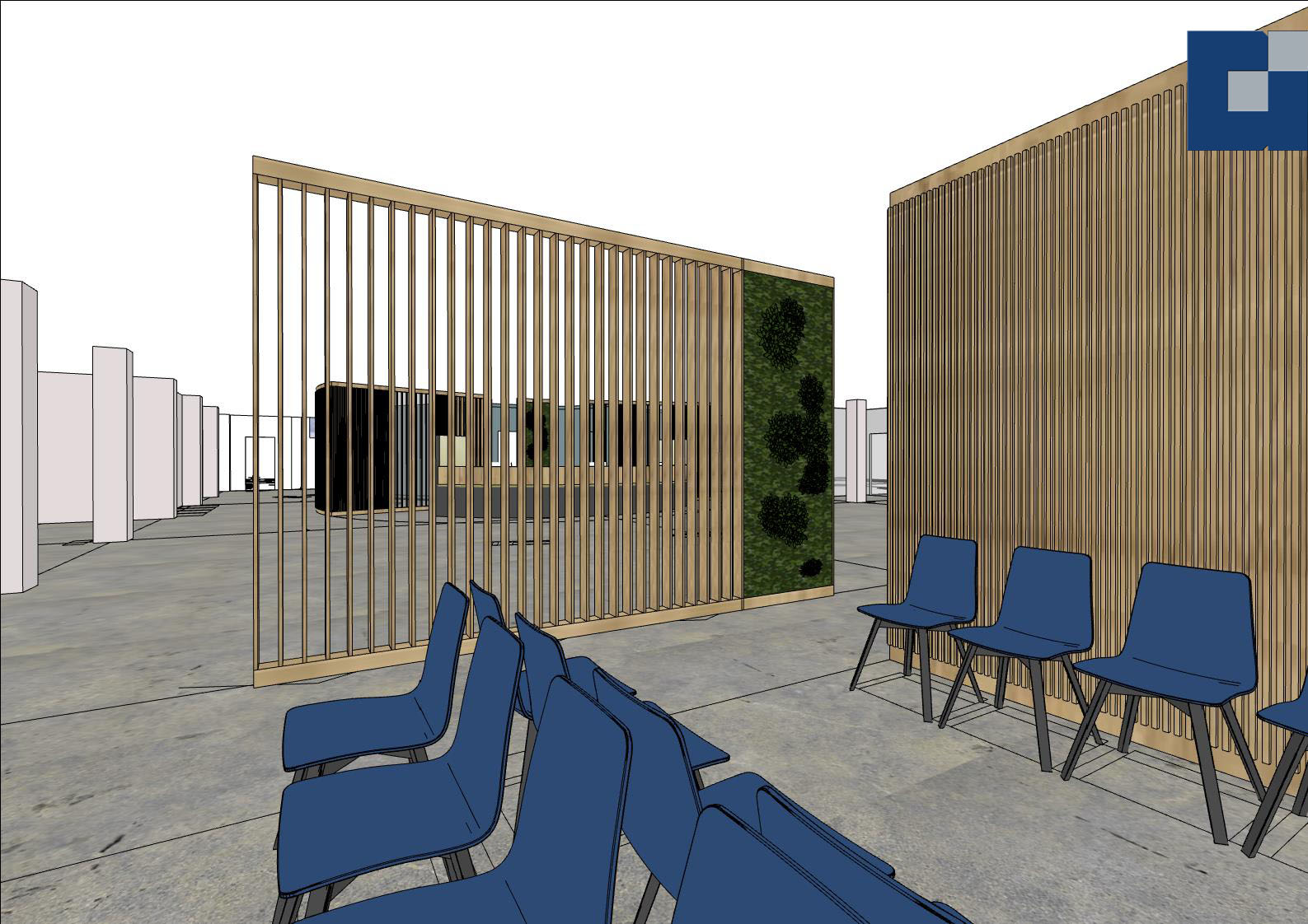 Simulation des Wartebereiches der Praxiswelt