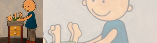 Clipart Baby auf Wickeltisch